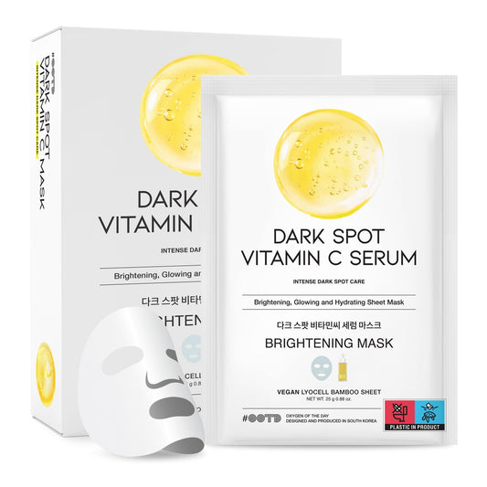#OOTD Vitamin C Revitalizing Hydrating Sheet Mask (10pcs) - Face Mask Korean Skincare Facial Sheet Masks for Even-Looking Skin Tone & Radiance