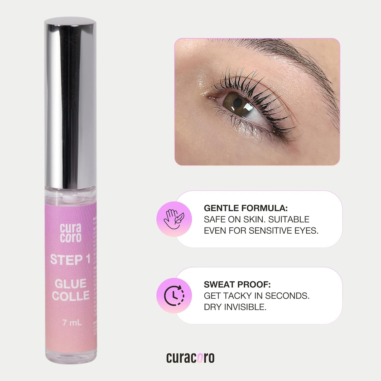 Curacoro Lash Lift Kit - Professional Eyelash Perm Kit, Semi-Permanent Lash Curling, Nourishing Collagen, Hygiene Safe & Easy to Clean, All-in-One for Professional Use