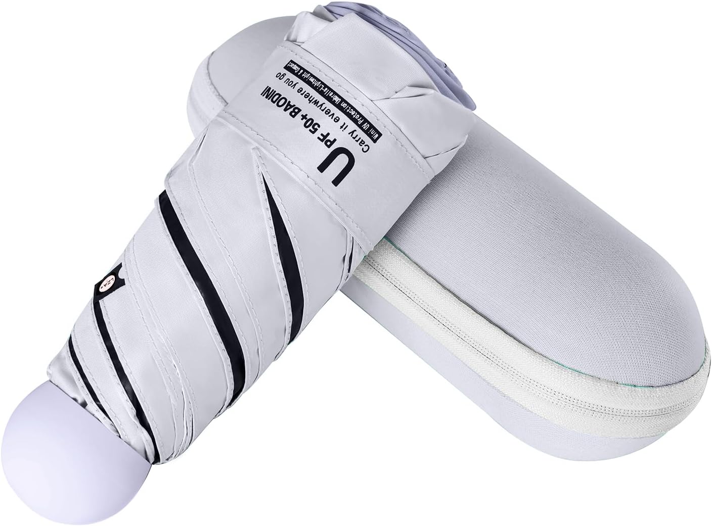 BAODINI Travel Mini Umbrella for Purse With Case Small Compact UV Sun Protection Sun Lightweight Tiny Pocket Umbrella for Women Kids and Men