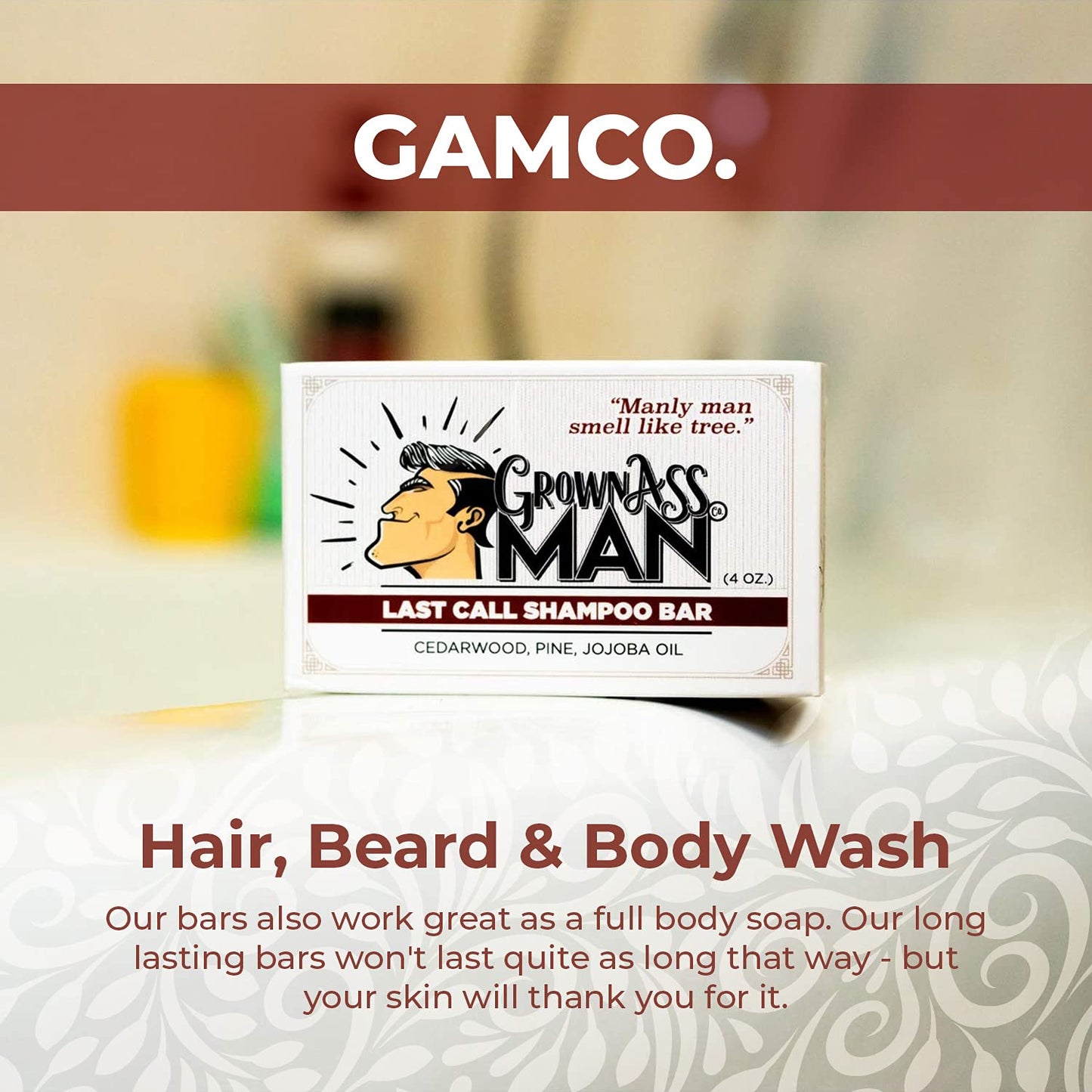 Solid Shampoo Bar Rich Lather 3 in 1: Hair, Beard & Body Wash - Plastic Free & Eco-Friendly, Natural & Organic Clean for All Hair Types, 4oz Bar (Last Call, 6-Pack)