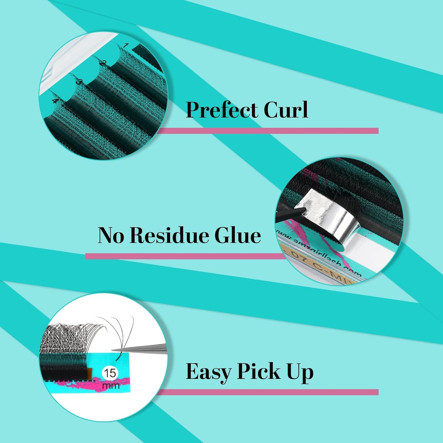 Eyelash Extensions 3DW D Curl,Mixed Length Lash Extension Supplies Easy Fan Individual Lashes Premium Classic Lash Soft Matte Dark Professional Eyelashes Extension(8-15mm)