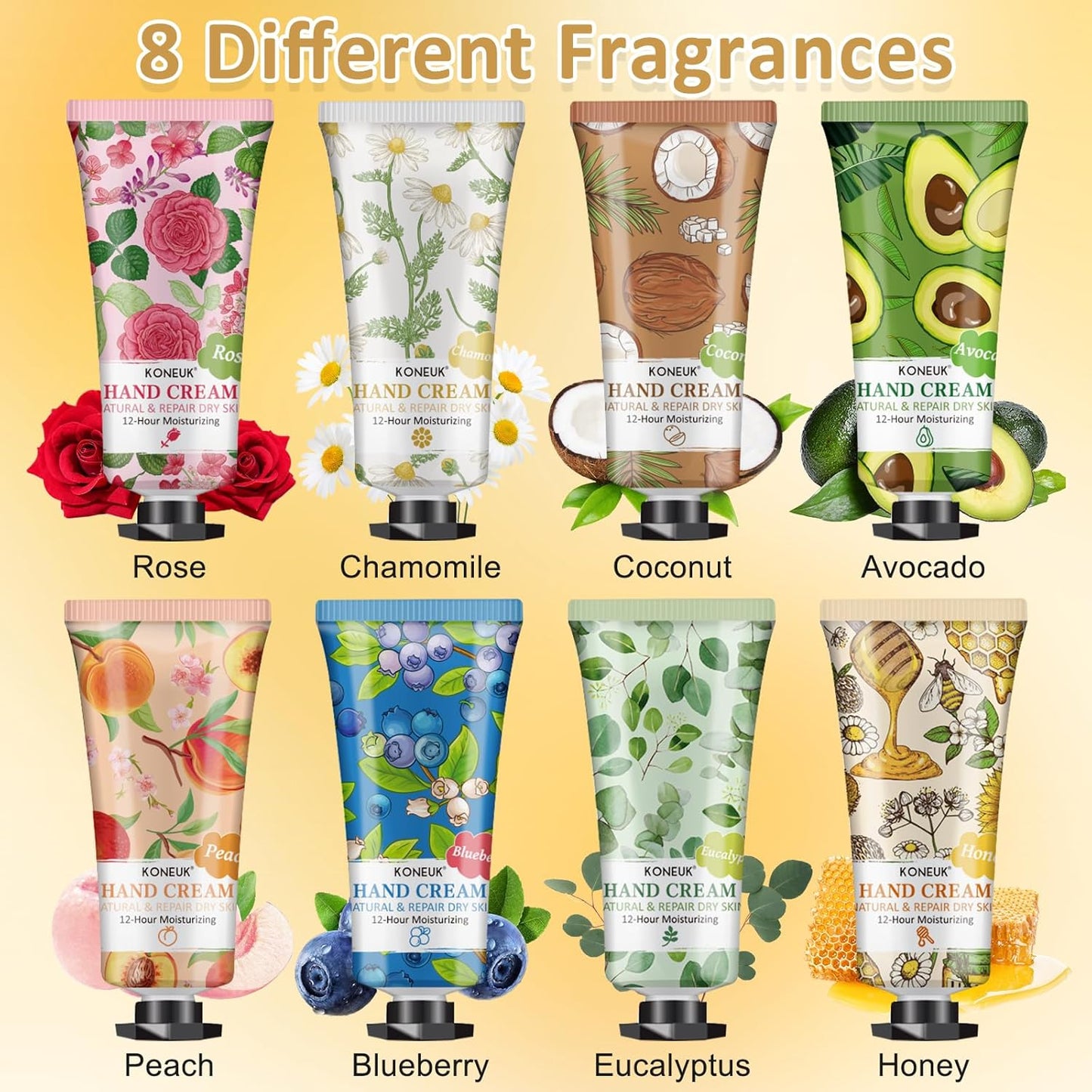 8 Pack Hand Cream Gifts Set For Women, Mini Hand Lotion Travel Size for Dry Cracked Hands, Bulk Hand Cream for Mom Gifts, Bridal Shower Favors, Birthday Gifts and Small Gifts for Women