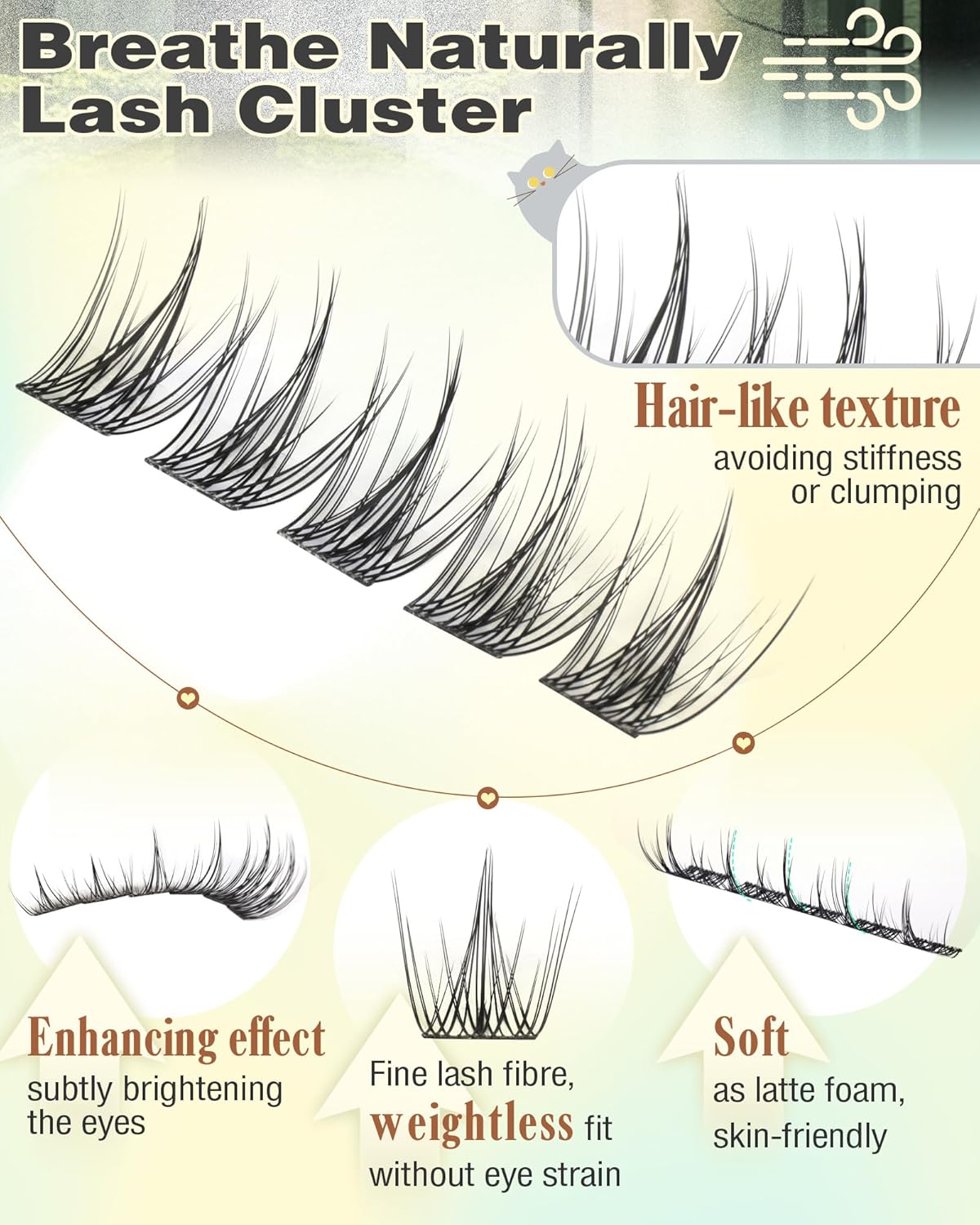 Lash Clusters Wispy Mascara Look Natural Cluster Eyelash Extensions 11-14mm Short Individual Cluster Lashes with Bottom Lash Clusters 168Pcs Eyelashes Clusters for DIY Lash Extensions